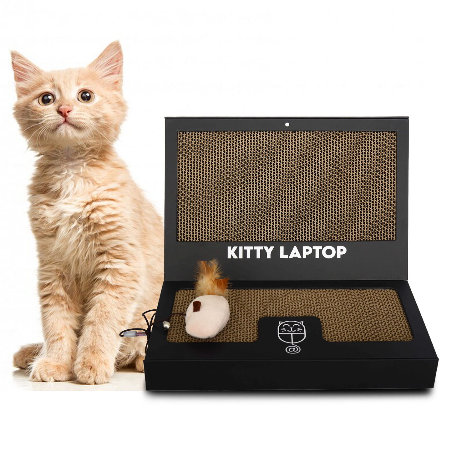 Kitty Laptop - Cat Scratchpad Laptop Toy with Catnip-filled Mouse